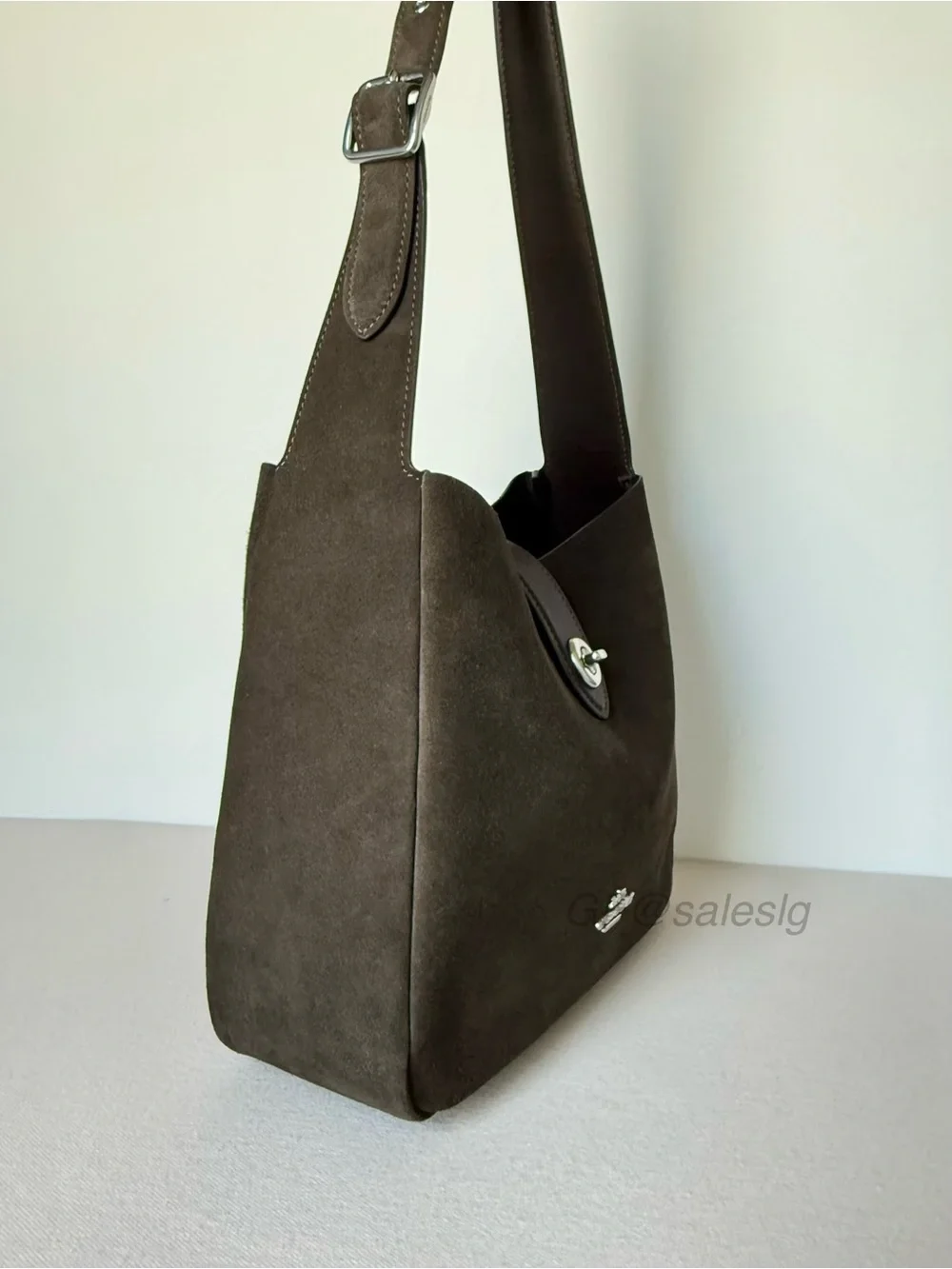 NWT Coach Hadley Convertible Shoulder Crossbody Bag Suede Espresso Brown Styled